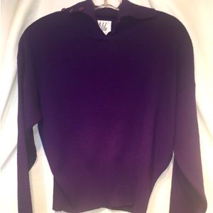 Nils Vintage Late 80s Early 90s Purple Sweater Button Turtle Neck EVC